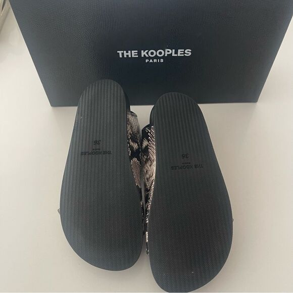 THE KOOPLES SNAKE PRINT BUCKLE LEATHER SLIDE SANDAL NIB 36 - Picture 12 of 12